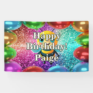 Bee Personalized character birthday banner