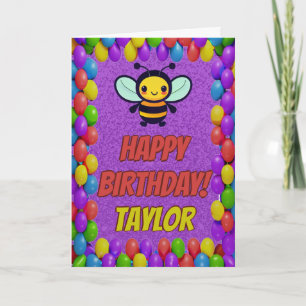 Bee Personalized Fun Greeting Birthday Card