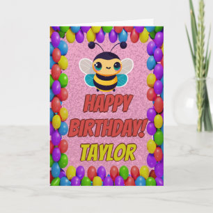 Bee Personalized Fun Greeting Birthday Card