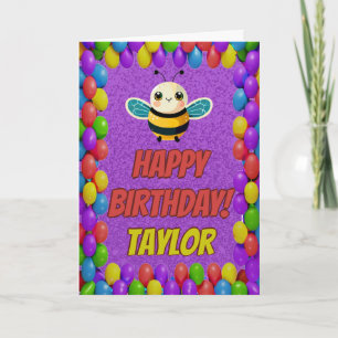 Bee Personalized Fun Greeting Birthday Card