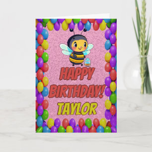 Bee Personalized Fun Greeting Birthday Card