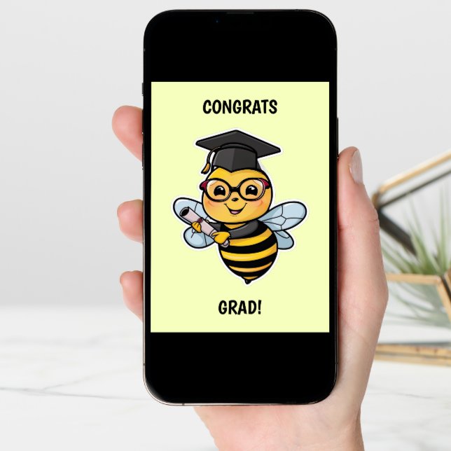 Bee Personalized Graduation Card (Front Digital)