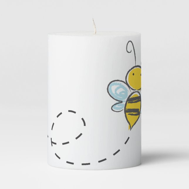 Bee Pillar Candle (Front)