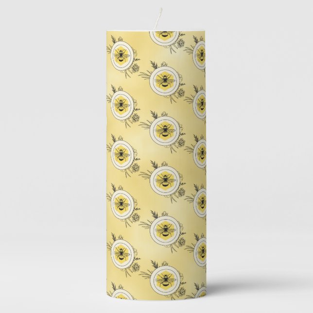 Bee Pillar Candle (Front)