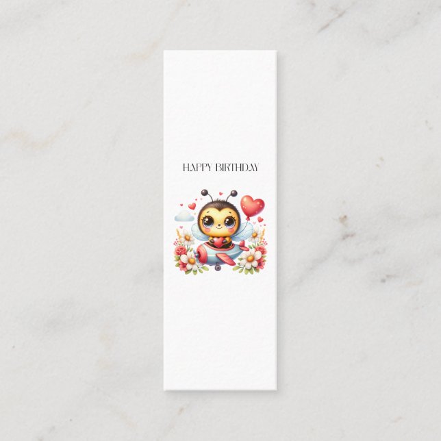 Bee Pilot Birthday Calling Card (Front)