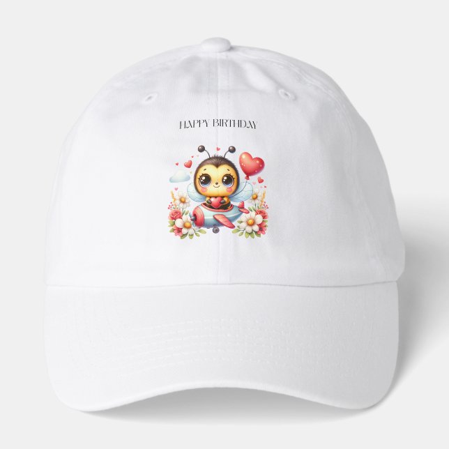 Bee Pilot Birthday Hat (Front)