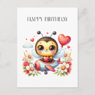 Bee Pilot Birthday Holiday Postcard