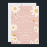 Bee Pink Daisy Cute Bay Bee Baby Shower  Invitation<br><div class="desc">Pink Daisy Retro Mommy to Bee Baby Shower.
Boho Daisy Baby Shower Invitation  Groovy Daisy,  Flower Baby shower.
Bee Daisy Retro Boho Party.
Floral Daisy Baby Shower Invites.</div>