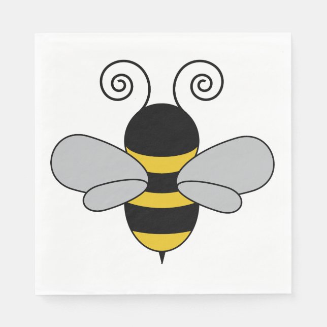 Bee Pop Art Cute Honeybee Napkins (Front)