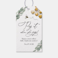 Bee Pop it when She Pops Baby Shower Gift Tags