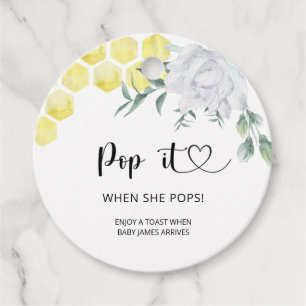 Bee Pop it When she pops Favor Tags