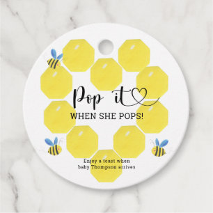 Bee Pop it When she pops Favor Tags