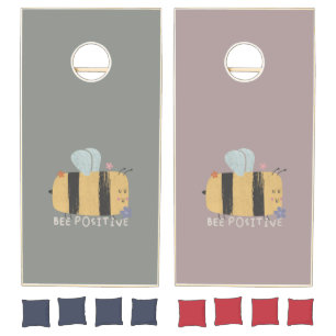 Bee Positive - Cute Bee Pun Cornhole Set