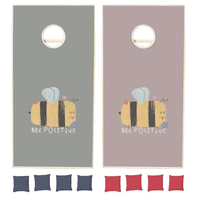 Bee Positive - Cute Bee Pun Cornhole Set (Set)