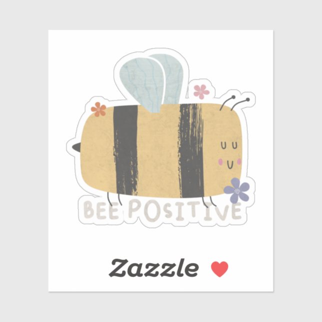 Bee Positive - Cute Bee Pun Sticker (Sheet)