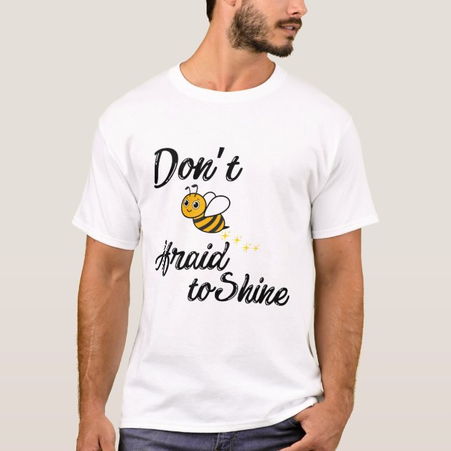 Bee Positive – Cute Motivational Bee Design T-Shirt (Front)