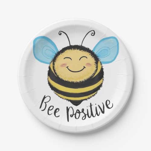 Bee Positive Paper Plates