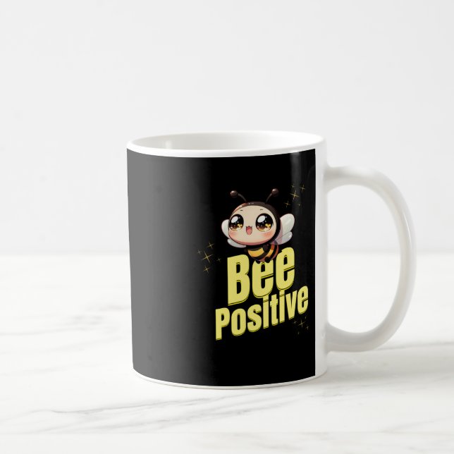 Bee Positive Sticker  Coffee Mug (Right)