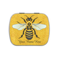 Bee Pretty Honeycomb Honeybee Hive Custom Text Jelly Belly Candy Tin