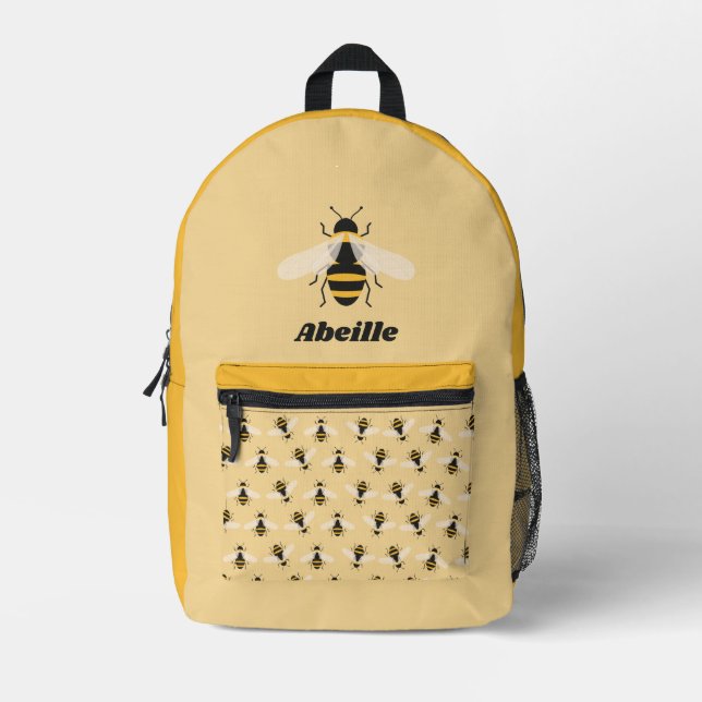 Bee Printed Backpack (Front)