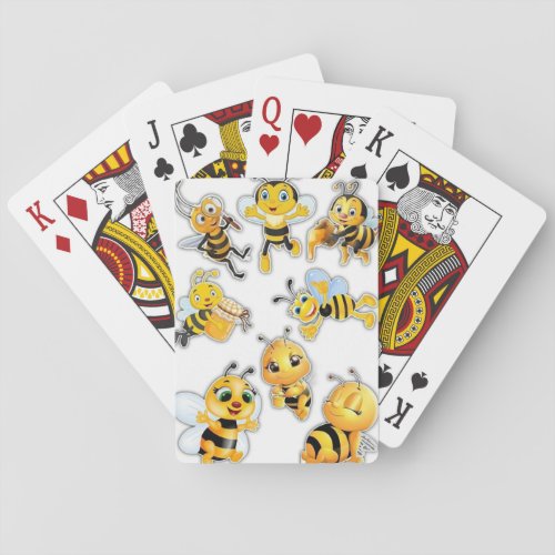 Bee printing design playing cards