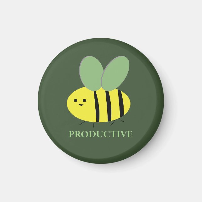 Bee Productive, Green Magnet (Front)