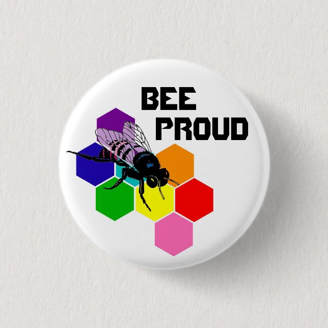 Bee Proud - bisexual flag Button (Front)