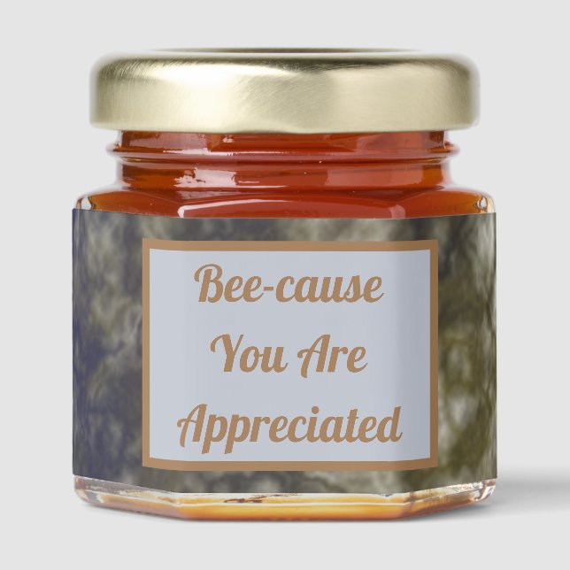 Bee Pun Thank You Funny Sweet Appreciation Honey Jar Favors (Front)