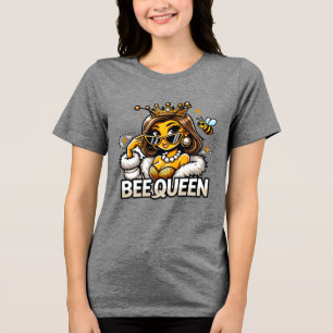 Bee Queen Glamorous Royal Honeybee Art Tri-Blend Shirt