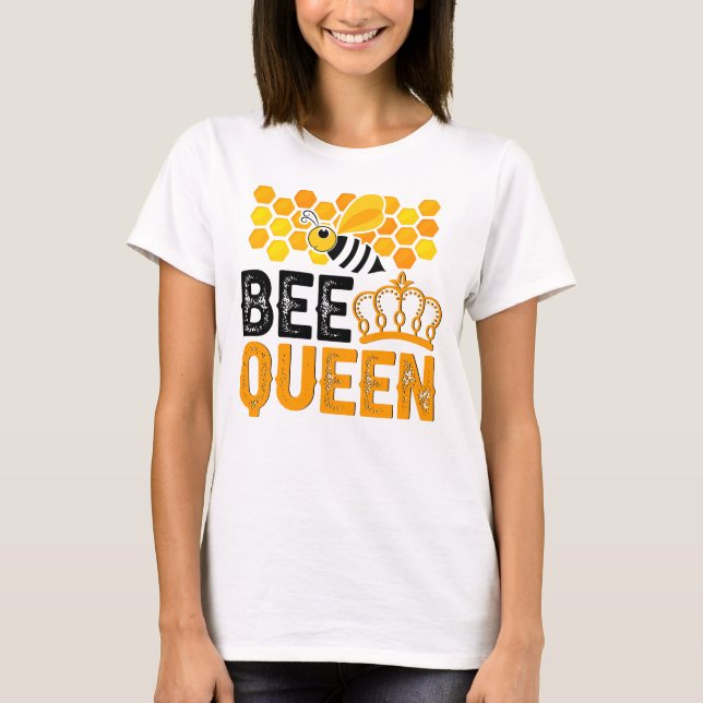 Bee Queen Honeycomb Crown T-Shirt (Front)