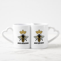 "BEE Queen & Keeper" couple beekeepers gift