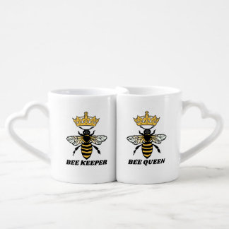 "BEE Queen & Keeper" couple beekeepers gift Coffee Mug Set