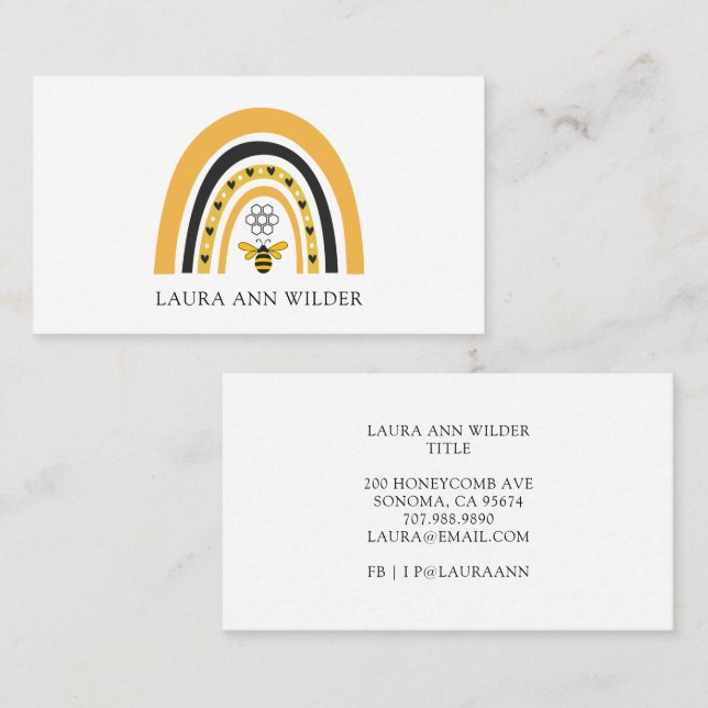 Bee Rainbow Business Card (Front/Back)