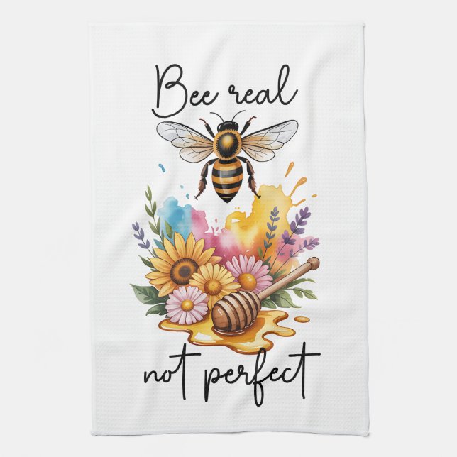 Bee Real Not Perfect Kitchen Towel (Vertical)