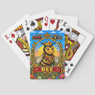Bee Retro 8-Bit Pixel Art Poker Cards