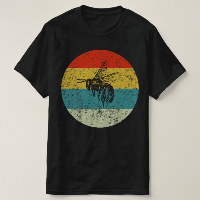 bee retro vintage  silhouette 70s 80s T-Shirt (Design Front)