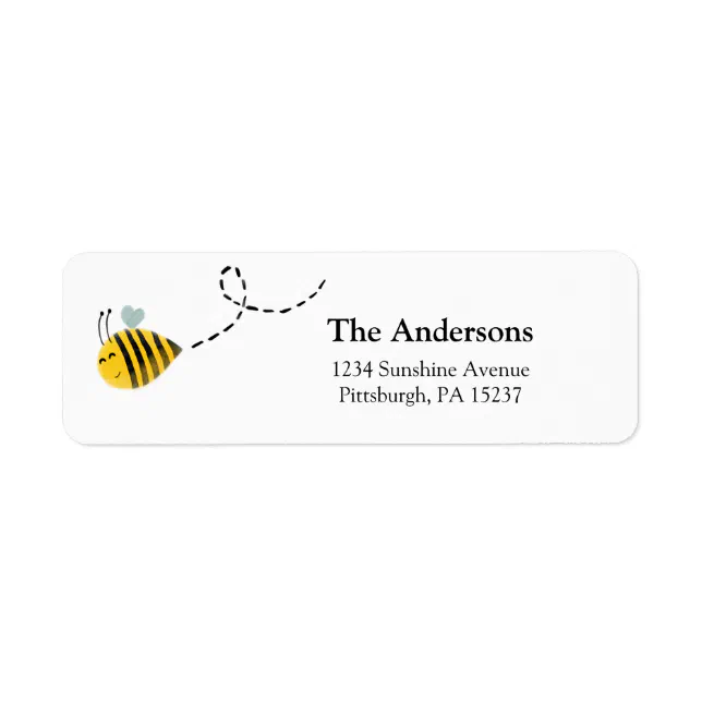 Bee Return Address Label Zazzle