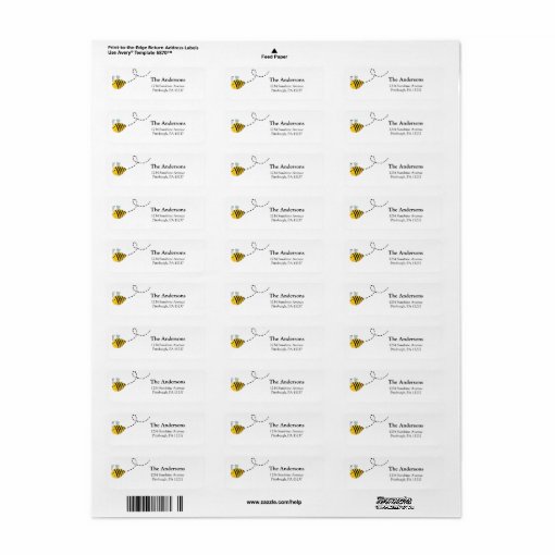 Bee Return Address Label Zazzle