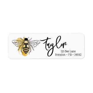 Bee Return Address Label