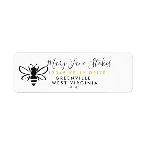 Bee RETURN ADDRESS LABEL PURPLE