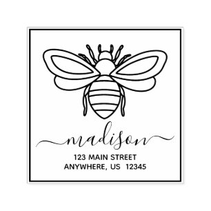Bee Return Address Self Inking Stamp