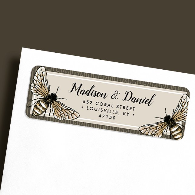 Bee Rustic Umber Elegant Vintage Label (Creator Uploaded)