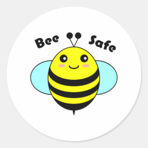 Bee Safe 3 Classic Round Sticker