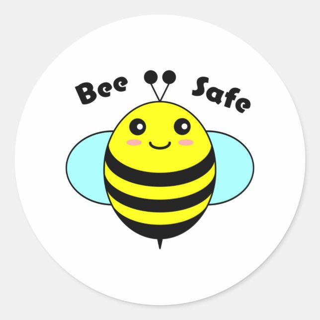 Bee Safe 3 Classic Round Sticker (Front)