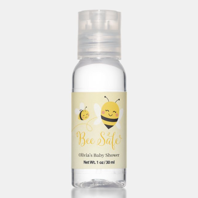 Bee Safe Baby Shower Hand Sanitizer Favours (Front)