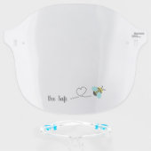Bee Safe, Be Safe, Bee Pun Face Shield (Front w/Glasses)