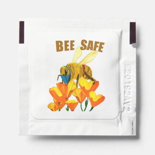 Bee Safe Funny Bee Wearing a Mask Hand Sanitizer Packet