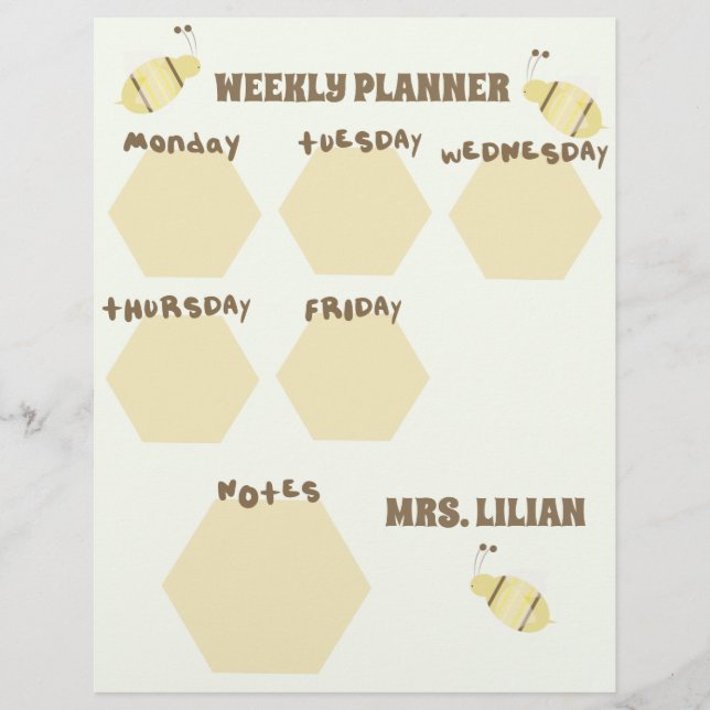 Bee School Planner Unit Study Lesson Plan Flyer (Front)