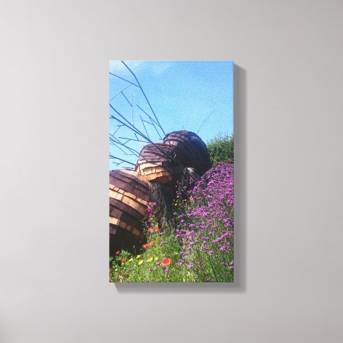 Bee Sculpture with Flowers at The Eden Project Canvas Print