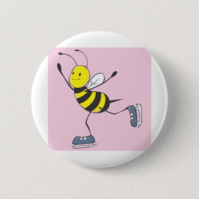 Bee Shirt | Custom Bee Ice Skating Shirt Button (Front)